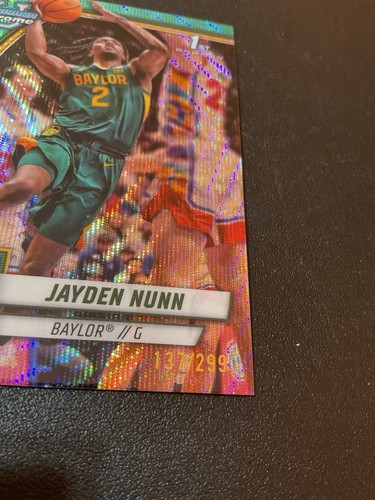 2024-25 BOWMAN CHROME U JAYDEN NUNN 1ST ROOKIE AQUA REFRACTOR-#137/299-BAYLOR - Picture 3 of 4