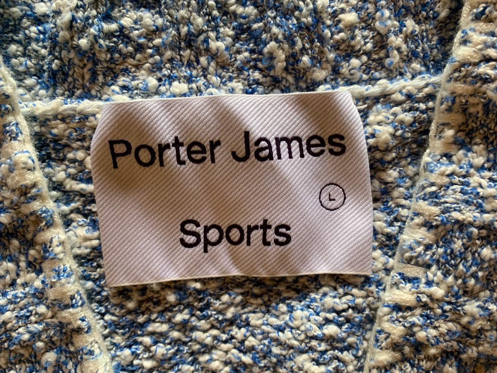 Porter James Sports Boxed Knit - Blue Melange Whip Stitch Cardigan. New. Size L. - product detail image 5