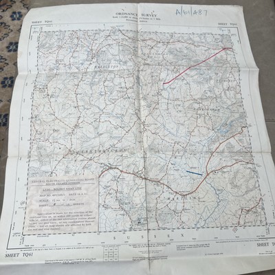 Ordance Survey Central Electricity Generating Board Map Sussex 1959