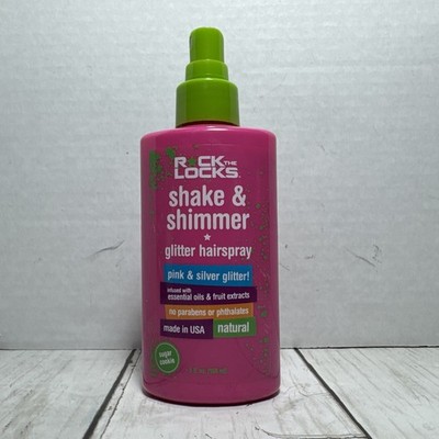 Rock The Locks Shake & Shimmer Glitter Hairspray Pink & Silver Glitter No Cap