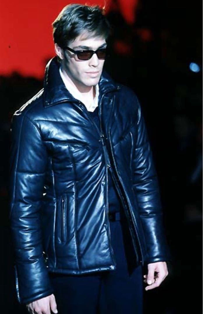98AW GUCCI Tom Ford period quilted leather down vest 90s