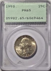 1950 PCGS PF65 Washington Quarter OGH Rattler