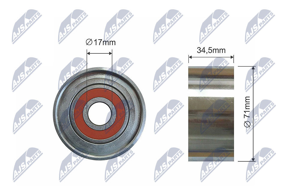 N.T.Y. RNK-MZ-012.NTY Deflection/Guide Pulley, V-ribbed belt for MAZDA