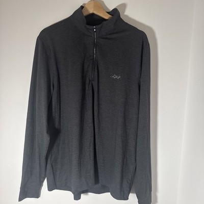 Greg Norman Herren Golf 1/4 Viertel Reißverschluss Midlayer Logo grau Größe Medium Sweatshirt