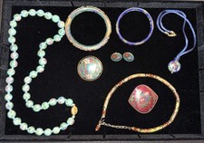 Vintage Cloisonné Enamel Jewelry 8 Pc lot