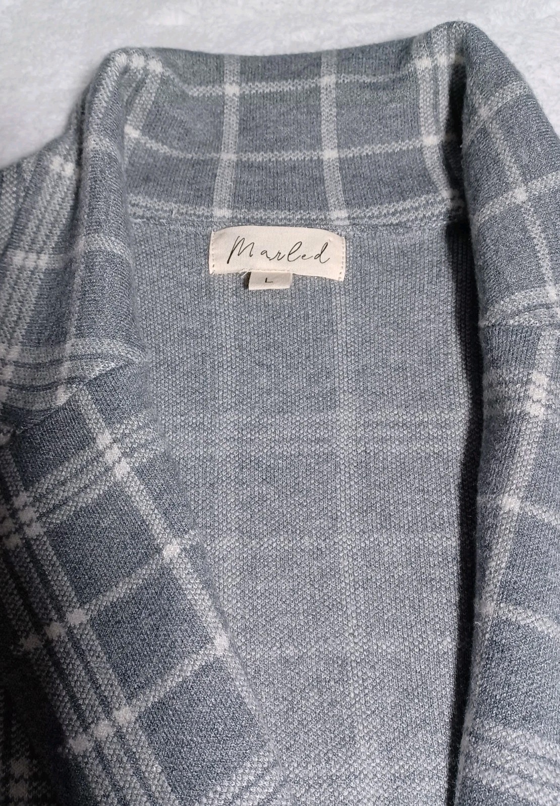 Marled Double Breasted Button Front Collared Plai… - image 5