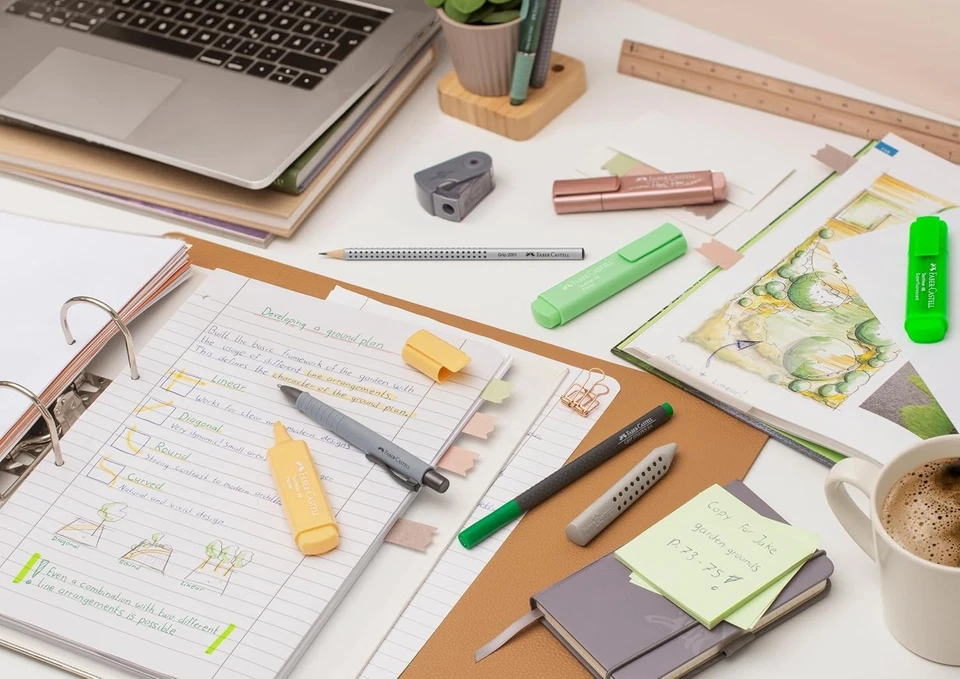 FABER-CASTELL 254600 - Textmarker Set 46, 4er Etui, Neon Farben, mit langlebiger - Bild 2 von 4