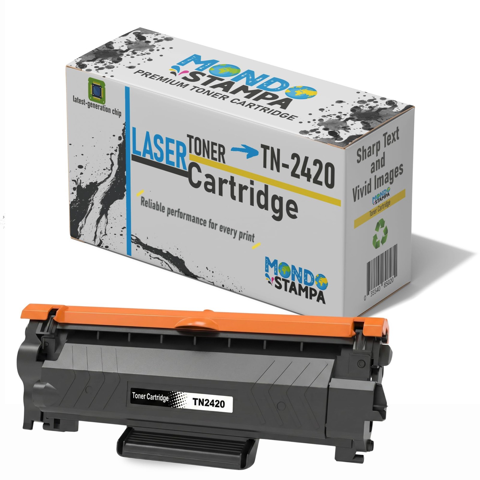 Toner Brother TN2420 avec puce noir haute capacité pour imprimante laser