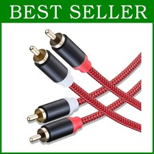RCA Cable for Amplifiers, HDTV, Speakers 40ft Nylon-Braided