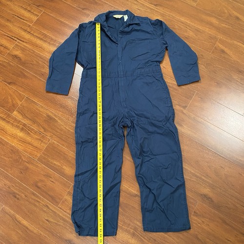 CE Schmidt Coveralls Mens Large Short Durable Jumpsuit Workwear Navy Blue Cotton - Picture 11 of 20