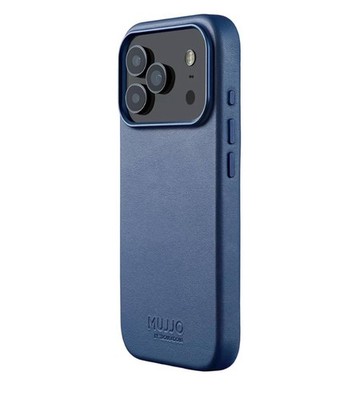 Mujjo Leather Case for iPhone 17 Pro   MagSafe Compatible -Monaco Blue Brand New
