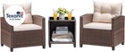 3 Pieces Patio Furniture Set, PE Rattan Wicker Patio Set with Two Outdoor Chairs