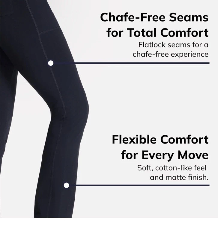 Skechers L77114 Womens  GO WALK Tall Length Pants Size XXL Tall Black - Image 3 of 4