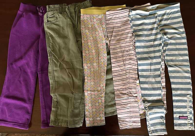 Naartjie Girls Size 5 Leggings Pants Lot, Multicolor Mixed Colors & Patterns