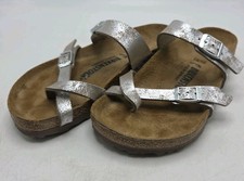 Birkenstock Mayari Women Regular Washed Silver Sandal EU Size 37 Birko Flor EUC
