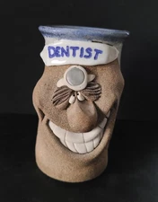 Vintage Mark Hines Pottery Dentist Ugly Face Coffee Mug Stoneware Signed