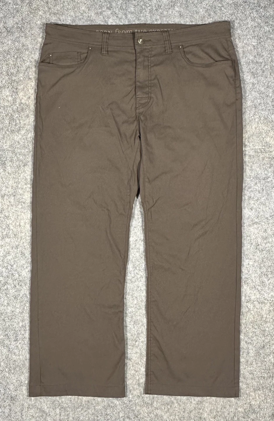 Prana Brion Slim Fit Pants Men’s 38x32 (40x28) Brown Stretch Straight Hiking