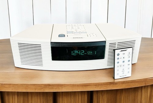 Bose AWRC-1P Radio/Single CD Player weiß mit Fernbedienung VOLLSTÄNDIG GETESTET/FUNKTIONSTÜCHTIG