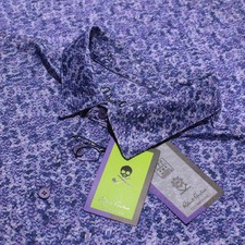 Robert Graham NWT Tyne Short Sleeve Polo Shirt Size M in Purple Classic Fit