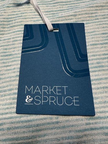 Market & Spruce Shirt Womens XS Petite Blue Striped Short Sleeve High Low Top - Picture 8 of 12