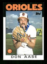 1986 Topps #288 Don Aase signed autograph  blue sharpie JBN2 BXCP66