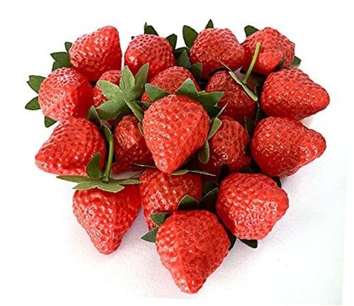 18PCS Plastic Artificial Red Strawberries Fake Lifelike Simulation Realistic - Picture 1 of 8