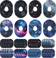 32-Pack CGM Sensor Patches Galaxy Waterproof Sweatproof Precut Flexible Oval Set
