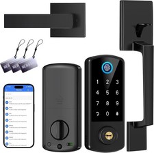 Keyless Entry Door Lock Deadbolt Handle Set, Fingerprint Door Lock, APP Smart Do