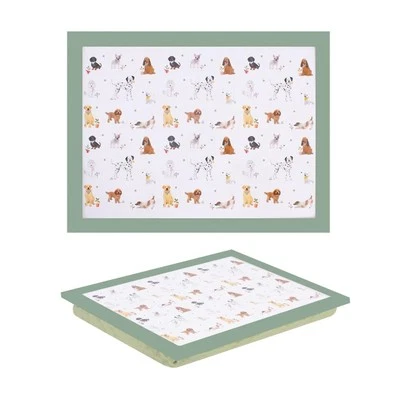 COCO & GRAY Lap Tray with Cushioned Bean Bag Padded Base Serving Trays Dog Days Design Gift