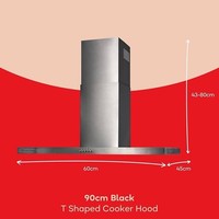 Russell Hobbs Chimney Cooker Hood 90cm T-Shaped Kitchen Extractor Fan