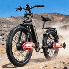 Dual Motor 2000W EBike 48V 17.5Ah 26" Fat Tire Mountain Electric Bike for Adults