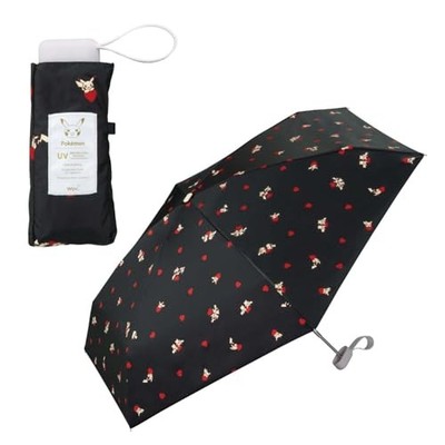 Wpc Pokémon Sunshade Mini Sun Rain Umbrella UV Cut 100% UPF50+ Off Black Pikach