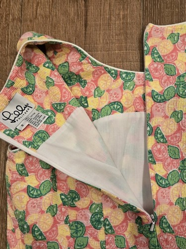 Lilly Pulitzer Size 8 Sleeveless Shift Dress Citrus Fruit Green Pink Yellow - Picture 6 of 7