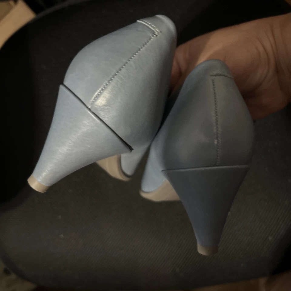 Zapatos de salón Ecco para mujer forma 45 elegante puntiagudos cuero azul Arona EE. UU. 10-10,5 UE 41 Foto 4 de 4