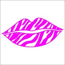 Zebra Lips Kiss Vinyl Decal / Sticker 2(TWO) Pack