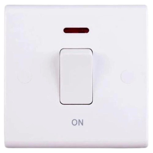 Deta slimline,50 amp double pole switch.with Neon.white. S1310P