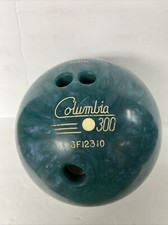 Columbia Blue Marbleize 300 Yellow Dot Bowling Ball with carry bag 3F12310