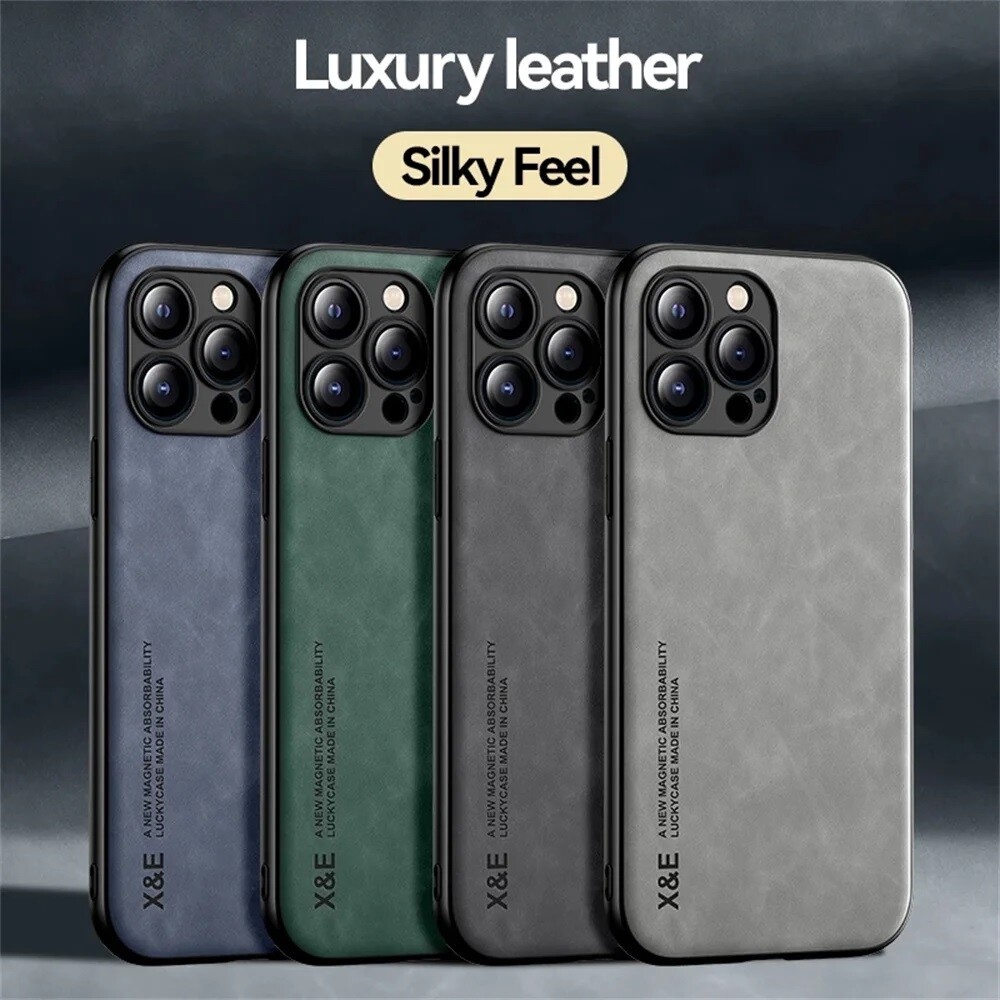 For Apple iPhone 16 15 14 Plus 13 12 11 Pro XS Max Case Leather Shockproof Cover