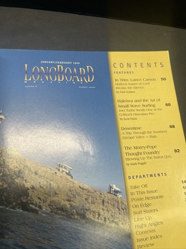 Longboard Magazine Jan Feb 1999 Vintage Surfing Photos & Articles Joel Tudor - Picture 16 of 19