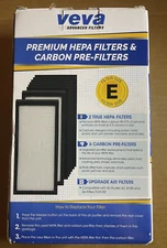 VEVA Premium 2 HEPA (E) Filters and 6 Pack of Pre-Filters-Air Purifier