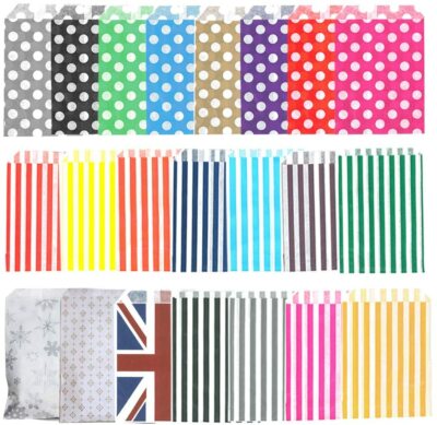 candy stripe paper bolsas