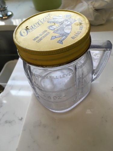OLDER Osterizer Mini-Blend Container (Blend and Store) Plastic Jar-Metal Lid 8oz - Picture 3 of 5