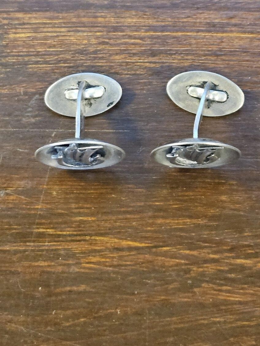 Sterling Brdr. Bjerring DENMARK Viking Ship Cufflinks Silver 925