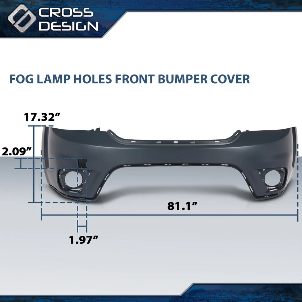 Крышка переднего бампера подходит для Dodge Journey Sport 2011 2012-2018 годов выпуска с отверстиями для противотуманных фар - Изображение 4 из 4