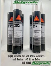 (6pk) Sikaflex-252-521 White Adhesive and Sealant 10.3 fl. oz Tubes 017-90915