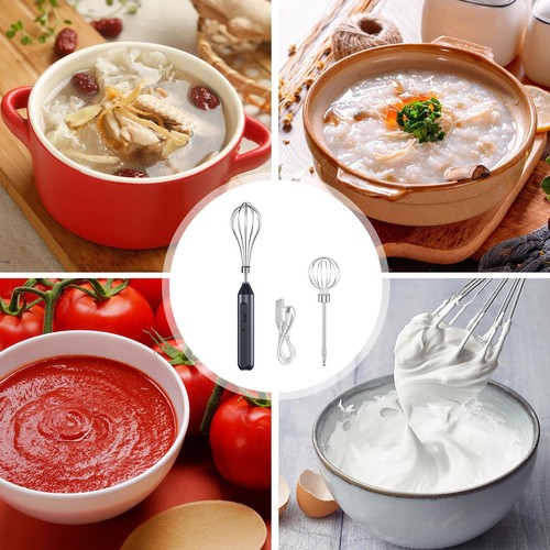 3-Speed Wireless Handheld Egg Beater Hand Mixer Cream Whisker Immersion Blender - Picture 7 of 9