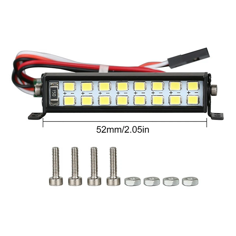 LED Light Bar Roof Lamp Spotlight Kit for SCX10 D90 TRX4 1/10 RC Crawler Car US - Image 3 of 4