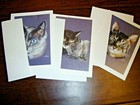 3 Blank Cat Kitten Note Cards Pet Portraits Artist Cabell Roome Northampton Mass