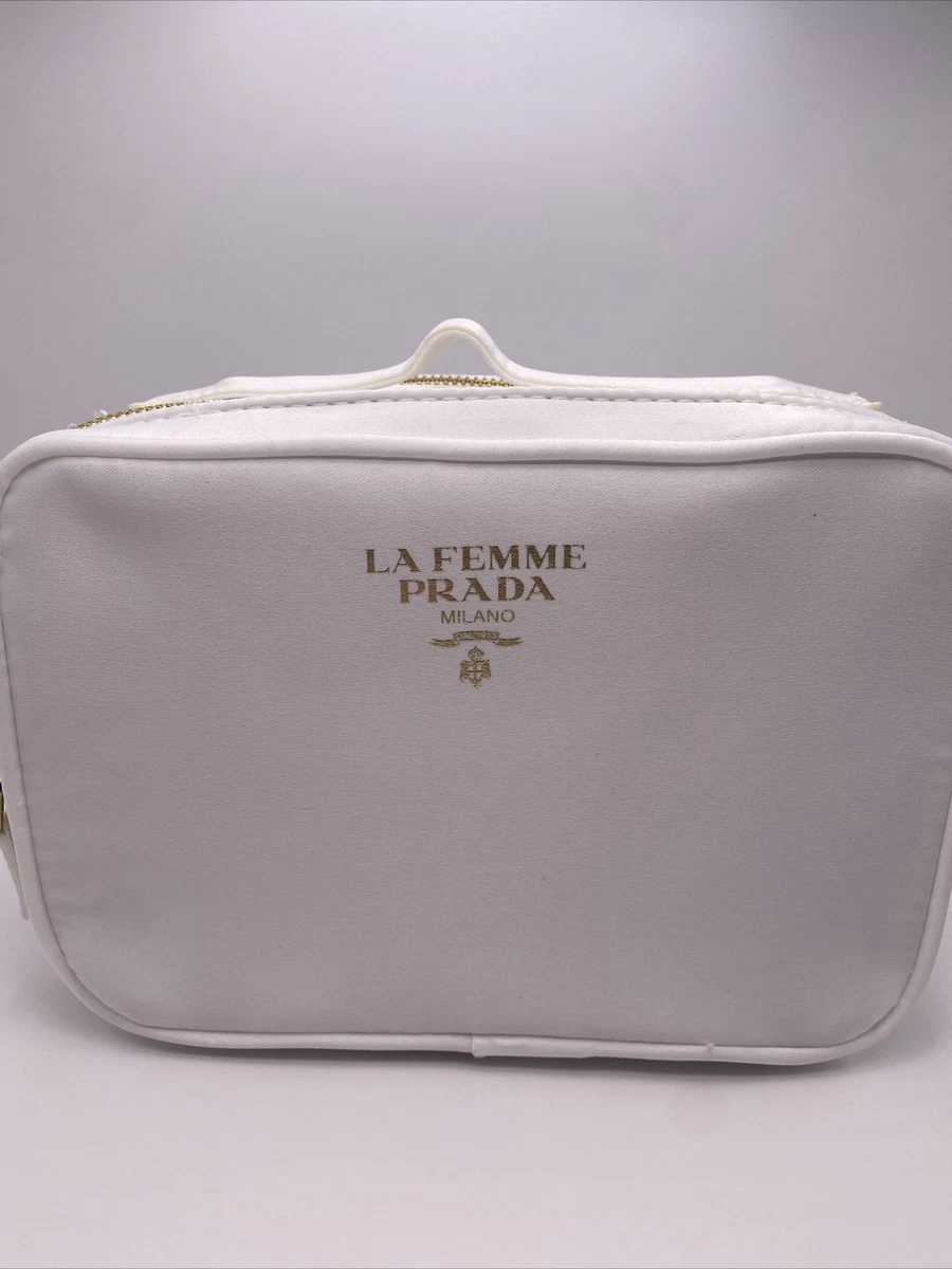 PRADA La Femme White Makeup Pouch Travel Bag Cosmetic Toiletry eBay