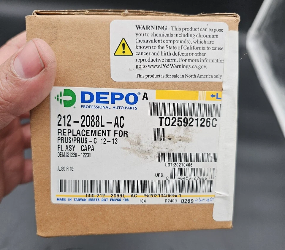 Nuevo Faro antiniebla izquierdo 14-20 4runner 12-14 Prius C 12-15 Prius Depo 212-2088L-AC Foto 2 de 4